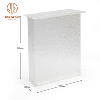 Meubles de salon et de salle à manger pour restaurant et bureau à domicile Base de table en acrylique Résine époxy Forme en T Surface transparente givrée Pied de table