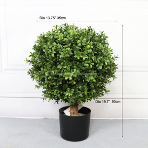 Plantas artificiales y vegetación Simulación Topiary Ball Bonsai Green Faux Boxwood Trees Potted High Quality <span class=keywords><strong>Buxus</strong></span> 60Cm - Product Image 2