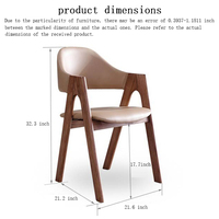 Chaises de salle à manger au design nordique simple, style moderne, pieds en bois massif, structure en MDF, assise rembourrée, accoudoirs pour la maison, le bureau, l'hôtel, les loisirs