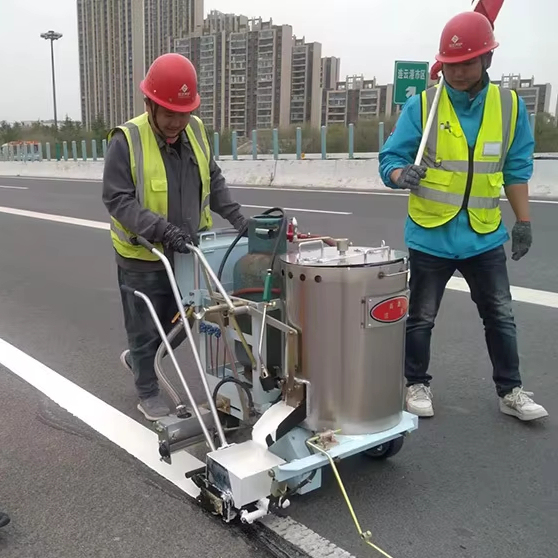 Industry Benchmark Showway Hand Push High Efficiency Zebra Crossing Line Thermoplastic Road Marking Paint Machine
