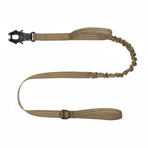 ICEFANG Tactical Dog Leash,K9 Training Walking Bungee Lead con 2 manijas de control, cierre de metal de liberación rápida resistente, manos libres - Product Image 1