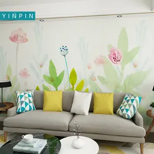 사용자 정의 녹색 식물 3d 꽃 벽지 벽화 홈 장식