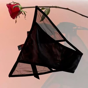 Culottes string sexy taille haute en coton pour femme, dentelle transparente, grande taille, satin fin, respirantes, écologiques, séchage rapide - Product Image 3