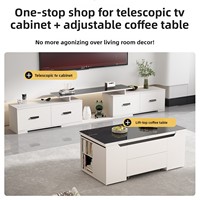 Table basse et de repas multifonctionnelle moderne Shiyu avec espace de rangement et tabouret mobile pour petit appartement et salon