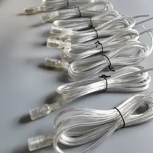 2m 0.5毫米20AWG透明发光二极管霓虹灯带电源适配器的柔性连接器电线，用于发光二极管霓虹灯标志