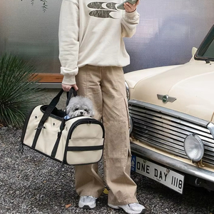Sac de transport pour animaux de compagnie, sac de voyage souple pour chat et <span class=keywords><strong>chien</strong></span>, s'adapte sous le siège d'<span class=keywords><strong>avion</strong></span>, hauteur 24 cm, maille respirante, offre d'usine - Product Image 1