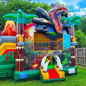 Castillo inflable de T-Rex con tobogán de agua, castillo inflable comercial para niños - Product Image 3