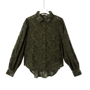 Camicie Jacquard a Margherite da <span class=keywords><strong>Donna</strong></span> Personalizzate Autunno e Inverno 2024 Top Vintage Camicette Casual a Maniche Lunghe Floreali in <span class=keywords><strong>Viscosa</strong></span> Camicia Elegante - Product Image 5