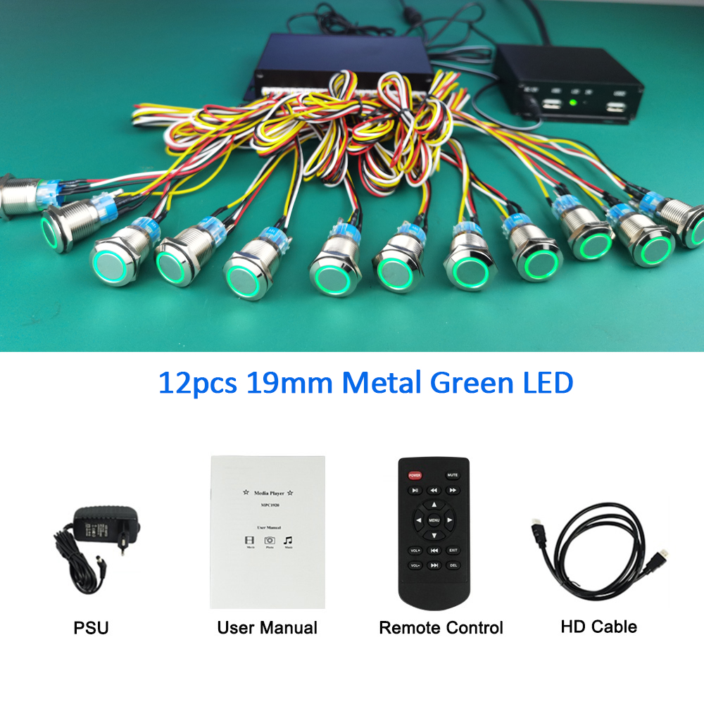 12 unidades LED verde metálico de 19 mm