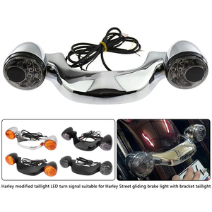 Soporte de luz LED trasera para motocicleta Harley Street Glide Road Glide, conjunto de luz trasera con lente ahumada ámbar - Product Image 2