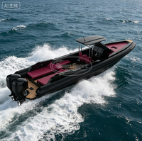 Bateau pneumatique Orca Hypalon à deux moteurs, certifié CE, coque en aluminium 5083 de 34 pieds, pour loisirs familiaux