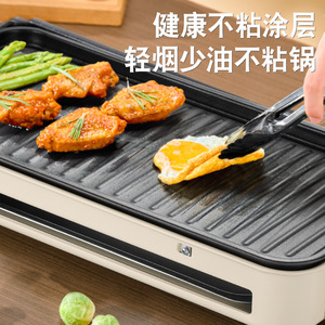 <b>Electric</b> Grill <b>Pan</b> 1201W-1500W Non-Stick PTFE Indoor Barbecue Meat Cooking Flat Griddle For Home Use - Product Image 1