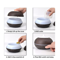 Kl 2022 — diffuseur d'huile humidificateur ultrasonique, appareil à diffusion d'arôme et de Grain de bois, 300ml