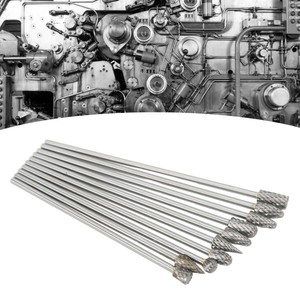 10 adet çift kesim karbür döner seti havacılık otomotiv gemi yüzey parlatma için kalıp taşlayıcı bit - Product Image 5