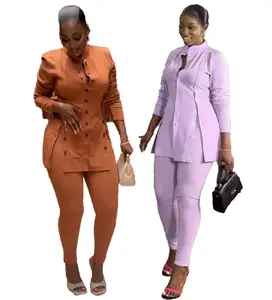 Женская одежда, 2024 офисная одежда, женская одежда для отдыха, рубашка с длинным рукавом и леггинсы, комплект из двух предметов для женщин