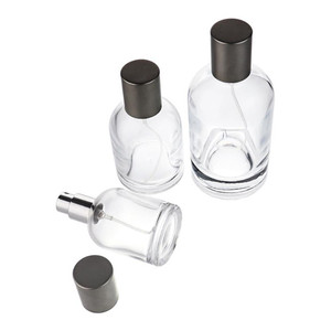 Custom Round Empty Clear Fragrance Perfume Glass Bottle 30ml 50ml 100ml Spray Glass Bottles With Cap