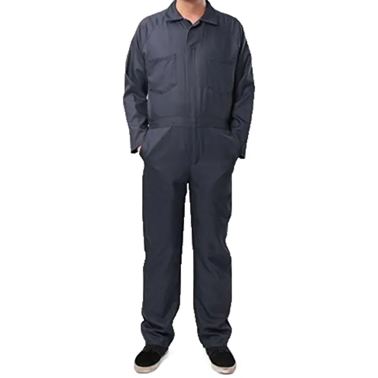 Pria Twill Katun Lengan Panjang Coverall Tenaga Kerja Pertambangan Baju Angkatan Laut Konstruksi Baju Kerja