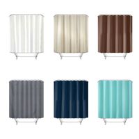 Taille de support Polyester personnalisé blanc 180*180cm imperméable à l'eau moderne salle de bain rideau de douche résistant à la moisissure fini avec des crochets