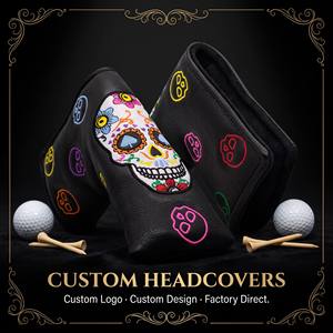Funda para Palo <span class=keywords><strong>de</strong></span> Golf con Diseño <span class=keywords><strong>de</strong></span> Calavera, Día <span class=keywords><strong>de</strong></span> Muertos, Bordada, <span class=keywords><strong>de</strong></span> Cuero PU Premium - Product Image 1
