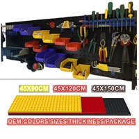 Kit d'organisation murale perforée 50x100cm en tissu, métal et plastique pour garage, rangement d'épices et de casseroles, usage décoratif