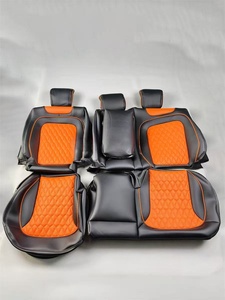Fundas de Asiento de Coche Personalizadas de Fibra de Carbono y Cuero Impermeables, Juego Completo de Protectores de Asiento de Coche Deportivos de Lujo para <span class=keywords><strong>Ford</strong></span> Mustang - Product Image 1