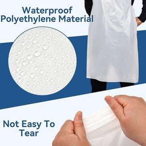 Delantales Desechables de Plástico Blanco, Material de Polietileno Impermeable, Ideales para Cocinar, Pintar, Manualidades - Product Image 3