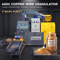 Machine de recyclage automatique de câbles usagés de type sec LX-400C Lansing 450 kg/h – Granulateur industriel de fils haute pureté