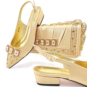 Gold Shoes and Bag to Match - 2025 High Quality Set