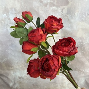 Fiori Artificiali a 9 Teste Colorati, Fornitura di Fabbrica, Decorazioni per Matrimoni, Rose Artificiali Realistiche per Centrotavola e Decorazioni Floreali - Product Image 2