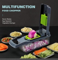 Trancheuse à mandoline professionnelle à lames en acier inoxydable 14 en 1, coupe-légumes, coupe-légumes, hachoir avec passoire
