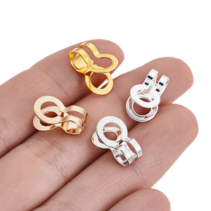Cierre de doble anillo de hierro, pequeño, chapado en oro y plata, accesorios para la fabricación de pulseras y collares, venta al por mayor. - Product Image 4