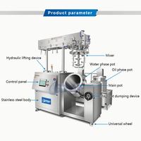 Équipement de ligne de production de shampoing liquide, équipement de production de cosmétiques avec levage hydraulique, chauffage électrique et mélange
