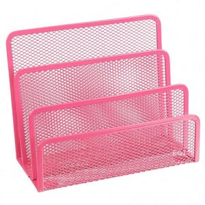Desktop File Holder Organizer Metal Mesh 3 Vertical Upright Compartments <b>Envelope</b> Bill Mail Paper Holder Desktop Mail Organizer - Product Image 4