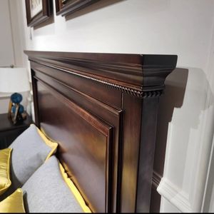 American Style Solid Wood Sleigh Bed 1.5-1.8m Mahogany Hand Carved Master Bedroom Furniture - Product Image 2