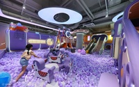 Aire de jeux intérieure sur le thème du ciel étoilé, toboggan en spirale, anneau lumineux LED, piscine à balles interactive, centre d'aventure pour enfants, amusement