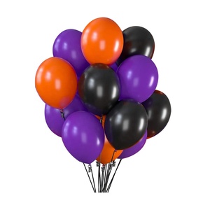 FENGCHE 12 pouces décoration de fête ronde <span class=keywords><strong>violet</strong></span> Orange <span class=keywords><strong>noir</strong></span> Latex hélium Ballon Globos joyeux Halloween ballon - Product Image 2