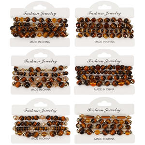 Fashion Jewelry Beaded <b>Bracelets</b> 6-10mm Tiger Eye Crystal Unisex Gift Made In China - Product Image 1