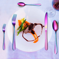 Vente en gros Logo personnalisé Restaurant Fourchette Cuillère Couteau Ensemble de couverts à manche martelé en acier inoxydable pour mariage