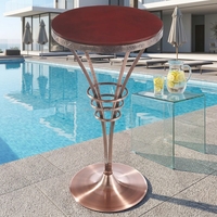 Table de cocktail en acier chromé antique de style américain Table basse Table de bar LQ- BT302