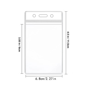 In stock: 11.5*6.8cm soft card <b>holder</b>, double-sided transparent vertical work badge, plastic work card, exhibition work permit. - Product Image 2