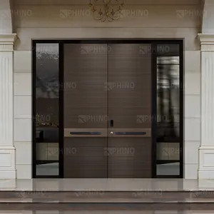 Лидер продаж, современные металлические наружные двери из нержавеющей стали, навесные двери, пассивные двери для входного входа