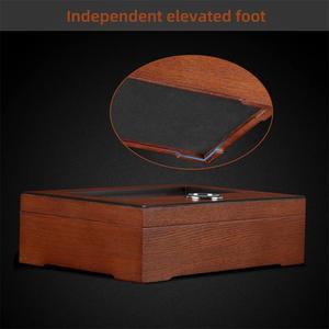 Humidor à cigares en bois massif rectangulaire portable avec couvercle transparent et boîte de rangement pour humidificateur - Product Image 2