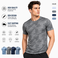 T-shirt de sport pour homme à séchage rapide, respirant, pour la course à pied, la gym, l'entraînement, design OEM, manches courtes texturées, coupe ajustée, col rond