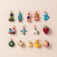 HD0944 Serie de Abalorios Kawaii de Juguetes Infantiles: Avión, Pato de Goma, Bola de Rompecabezas, Oso Colgante, Accesorios DIY para Hacer Joyas