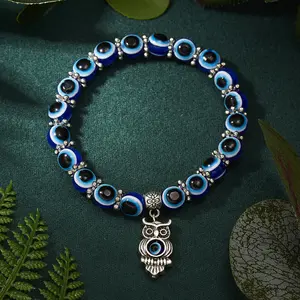 Creatieve Vlinder Vorm Blauw Oog Hanger Armband Geometrische Turkse Evil Blue Eye Kralen Armband Voor Vrouwen
