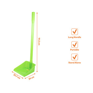 Durable PP Plastic Dustpan Ergonomic <b>Extendable</b> Long Handle Waterproof Easy to Carry & <b>Clean</b> for Outdoor Use Multi-color - Product Image 1