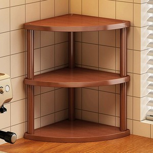 Corner Multi Tier Wooden <b>Storage</b> <b>Rack</b> 3 Tier Standing <b>Kitchen</b> Living Room Display Shelf - Product Image 1