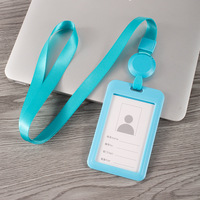 Porte-cartes d'identité personnalisés pour employés, en gros, avec cordon de cou écologique, logo imprimé, protège-cartes et enrouleur de badge rétractable