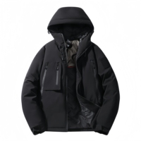 Veste d'hiver pour homme personnalisée, coupe-vent, imperméable, avec fermeture éclair, pour les sports de plein air, à capuche, résistante au froid, chaude