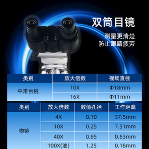 กล้องจุลทรรศน์พีม XSP-BM-2CA กำลังขยาย 1000 เท่า หลอดฮาโลเจน แบบพกพา สำหรับดูแบคทีเรียระดับมืออาชีพ - Product Image 5